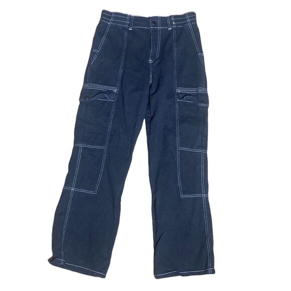 RSQ wide legged cargo pants y2k black high rise jeans - Picture 1 of 5